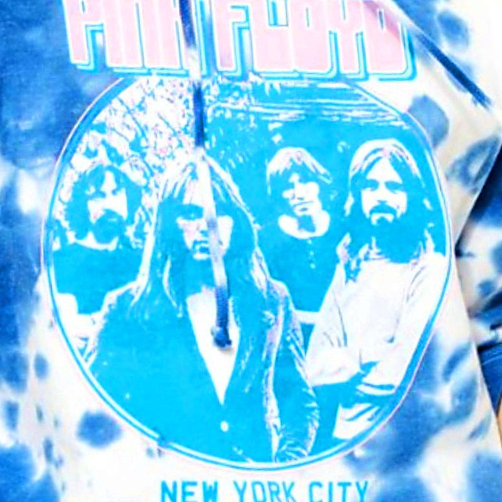 Pink Floyd Photo Tie Dye Oversized Crop Hoodie NWT - Picture 2 of 3